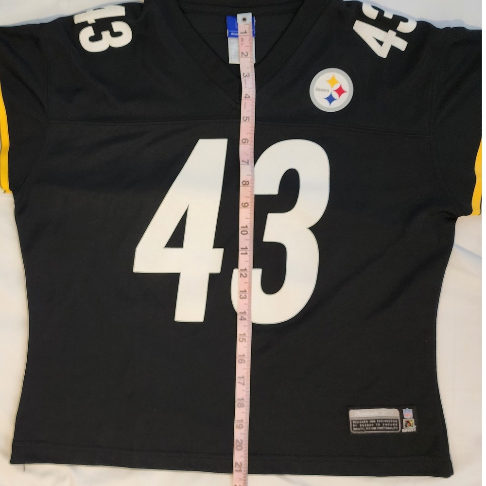 Reebok Steelers Polamalu 43 NFL Football Jersey Black Gold Youth M - Picture 6 of 6